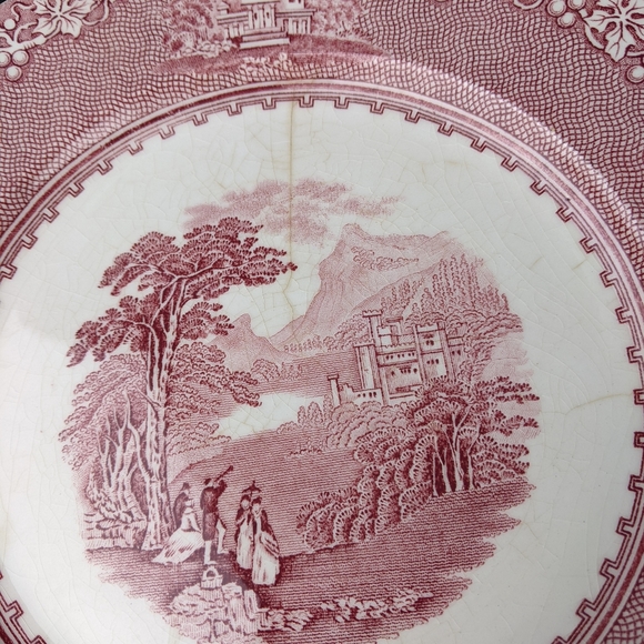 Set of 2 Jenny Lind 1795 redware 10 inch plates - Picture 3 of 9